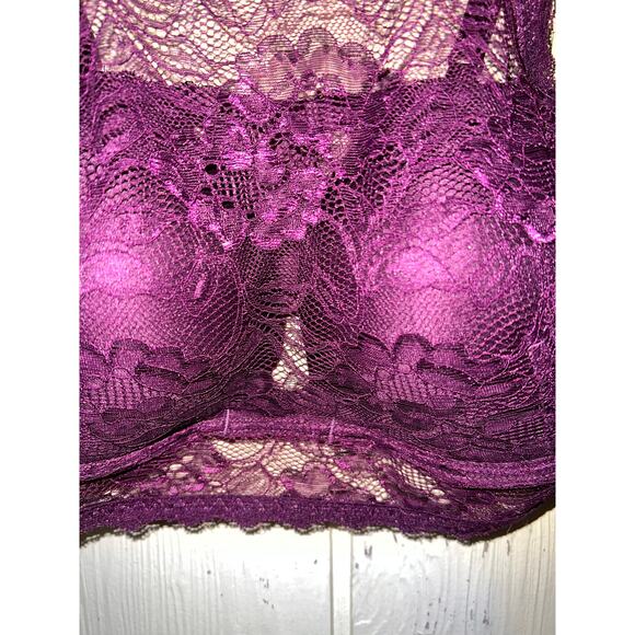 34C Marilyn Monroe Intimates Bralette Push Up Padded Bra Longline Purple Top - Picture 2 of 6